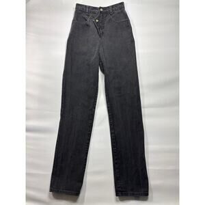 Vintage Stoney River Women's Straight Leg Black Denim Jeans - Size 7/8‎ (24x35)